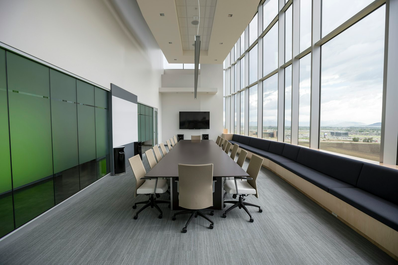 A bright, modern boardroom